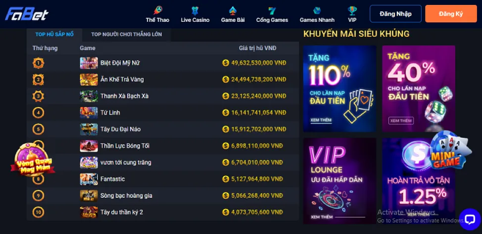 Ưu đãi nạp đầu ứng dụng banca90